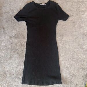 Black Ribbed fitted dress